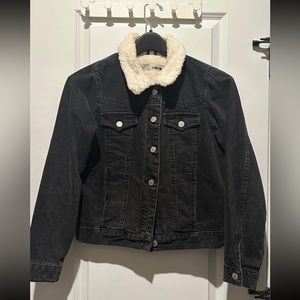 Topshop Denim Fur Jacket